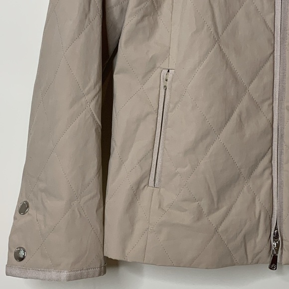 Brooks Brothers | Tan Khaki Diamond Stitch Quilted Double Zipper Jacket 6 - Picture 6 of 15